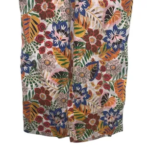 C&C California Linen Pants L Wide Leg Floral Print Pull On Colorful Relaxed thumbnail 3