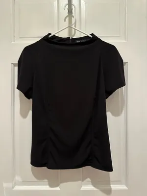 Zara Mock Neck Short Sleeve Top thumbnail 5