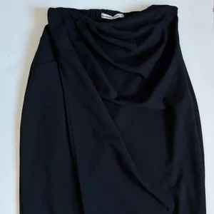 Abercrombie & Fitch‎ Black Draped Wrap Midi Skirt XS Elastic Waist Lined Stretch thumbnail 7
