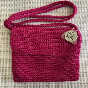 The Sak Crochet Crossbody Bag Magenta/Hot Pink thumbnail 1