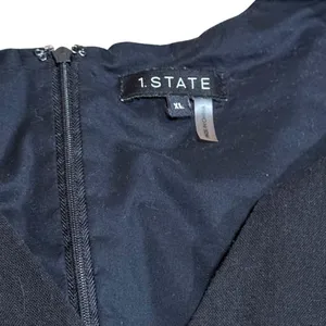 1. State Linen Blend Romper Cut Out Details Black Casual Women's 1X thumbnail 5