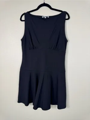 Reformation Black Mini Dress Womens XL Mayve Jersey Knit LBD Classic Boatneck thumbnail 7