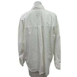 Abercrombie & Fitch Women's White Oversized Long Sleeve Button Down Shirt Size L thumbnail 3