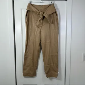 Jonathan Simkhai Women’s Tessa Faux Leather Camel Colored Pants Size 10 thumbnail 2