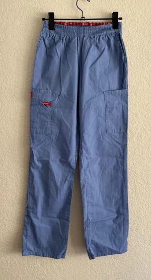 Dickies Scrub Pants XXS Blue Elastic Waist Cargo Pocket Medical Workwear 86106 thumbnail 1