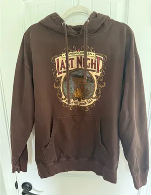 Morgan Wallen Last Night Hoodie Brown Size XL thumbnail 1