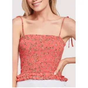 Lost + Wander Everyday‎ Adventure Smocked Top Women Coral Pink Size S thumbnail 3