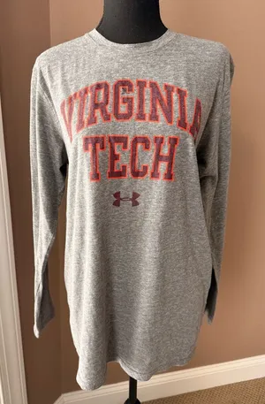 Under Armour Performance Virginia Tech Long Sleeve T-Shirt Heather Dark Gray thumbnail 1