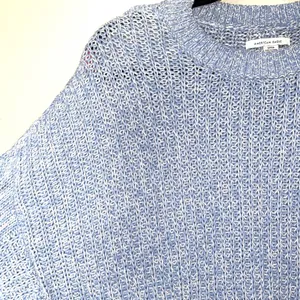 Blue & White Marled Tight Knit Oversized Sweater thumbnail 3