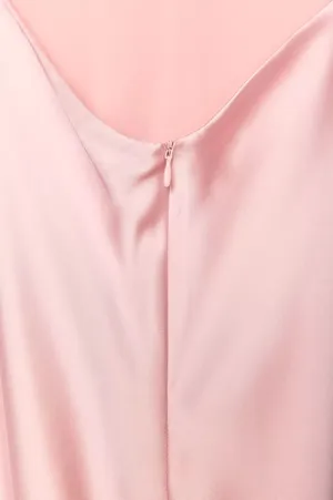 Zara Pink Satin Slip maxi Dress evening party cocktail wedding thumbnail 6