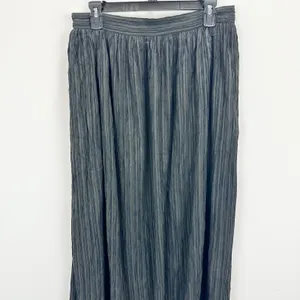 Lulus Midsummer Memories Black Mid-Rise Maxi Skirt Side Slit Plisse Large NWT thumbnail 14