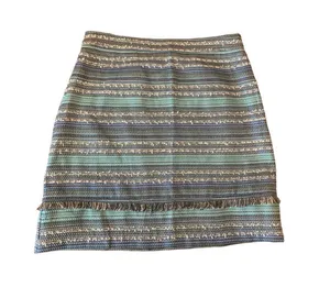 Nanette Lepore Mini Skirt Size 6 Blue Teal Tweed thumbnail 1