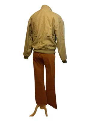 Vintage Private Stock Beige Wool Bomber Jacket 80s 90s Western Yoke Neutral Granola thumbnail 2