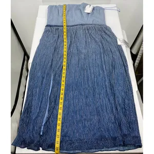 Dress The Population Blue Ombre Strapless Pleated Metallic Midi‎ Dress New thumbnail 8