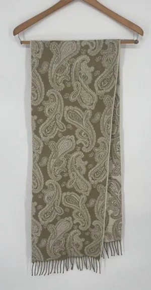 Women's Paisley Scarf One Size Tan Beige thumbnail 1