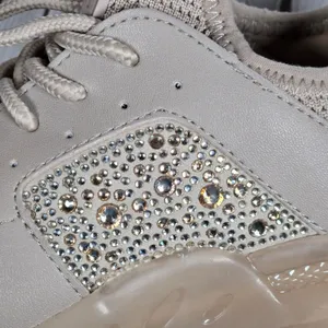 Steve Madden Women's Vance Beige‎ Rhinestone Chunky Sole Sneakers Shoes Size 6.5 thumbnail 11