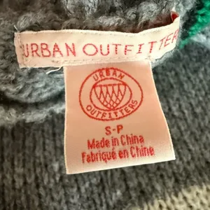 Urban Outfitters Sweater Knit Boyfriend Crewneck Gray Green Striped Fall cozy thumbnail 5