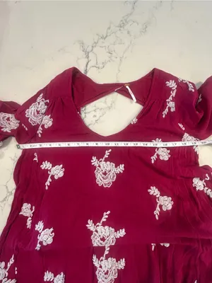 Free People Austin Emma Embroidered Boho Mini Dress Size Med thumbnail 6