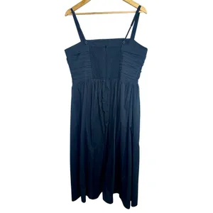 Abercrombie & Fitch Black Pleated Smocked Back Formal Midi Dress Womens Size XL thumbnail 2