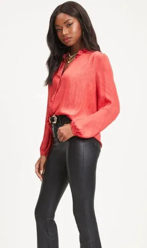 VICI | Riley Satin Embossed Button Down Top thumbnail 3