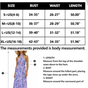 Zesica Floral Halter-Neck Maxi Dress in Blue and Purple | Size Medium thumbnail 5