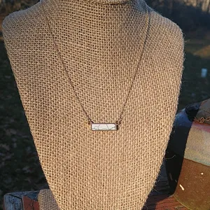 NEW‎ Gold Howlite Bar Necklace thumbnail 4