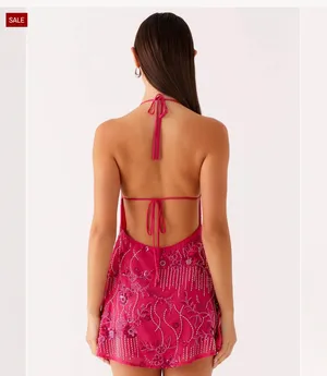 Peppermayo Beaded Halterneck Mini Dress thumbnail 2