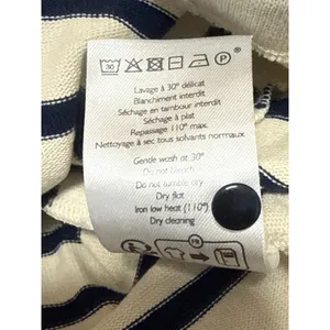 Sézane Women's Cream Navy Blue Striped Knit Long Sleeve T Shirt Tee Top Size XS thumbnail 7