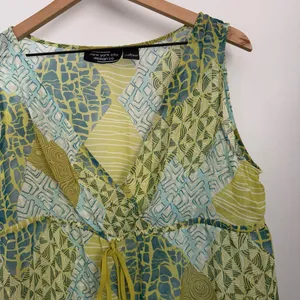 Y2K Large Geometric Patchwork Babydoll‎ Tank Lightweight Fairy Forest goblin thumbnail 3