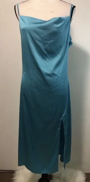 Forever 21 satin Asymmetrical Dress blue thumbnail 1