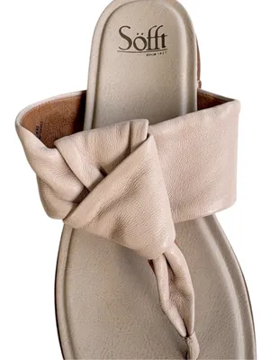 Like New Sofft Leather Essie Sandals Cream Size 9.5 thumbnail 2