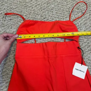 NWT Superdown Red Cutout Cocktail Midi Dress Spaghetti Strap Front Slit Size M thumbnail 5