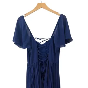 Lulus Calia Royal Blue Flutter Sleeve Midi Dress size Large NWT thumbnail 6