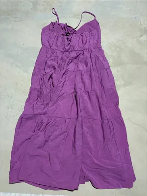 Abercrombie & fitch Purple Tiered Spaghetti Strap Dress XLP thumbnail 7
