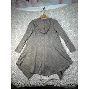 Caution to the Wind Women’s Small Hooded Cardigan Gray Open Front Duster USA NWT thumbnail 4