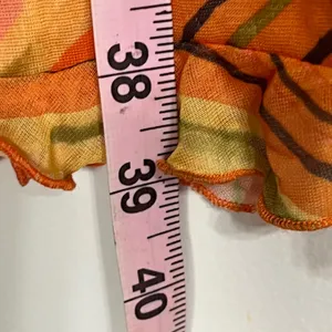 Gidani USA‎ Orange Striped Mesh Overlay Ruffle Dress Sleeveless Y2K Size Medium thumbnail 8