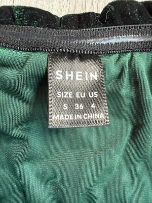 SHEIN Elegant Green Velvet Off-Shoulder Maxi Dress — Size S thumbnail 5