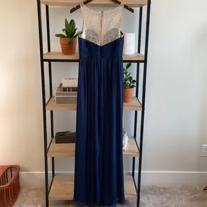 Aidan Mattox Crystal Chiffon Draped Evening Wedding Prom Homecoming Dress, 0 thumbnail 6