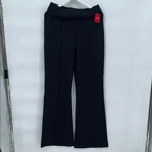 New Spanx Black Ponte Knit Pull On Pants Straight Leg Size L thumbnail 5