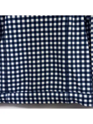 J.Crew Navy White Gingham Full Zip Hoodie Women’s Medium thumbnail 7