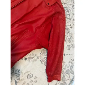Vintage 80s Gino di Giorgio Embossed Red Leather Jacket M thumbnail 4