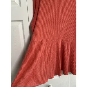 Free People FP Beach Henley‎ Mini Dress Womens Size S Coral Waffle Knit Boho thumbnail 8