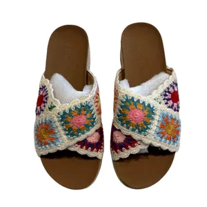 Coutgo Womens Platform Open Toe Sandals in Floral Crochet, Size 7.5 thumbnail 2