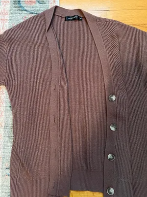 Brown Ribbed Button thumbnail 2