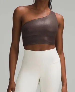 Lululemon Align Asymmetrical Espresso Compressive Ribbed Bra Shine size 8 thumbnail 1