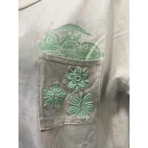 Disney Green/White Tie Dye Short Sleeve Embroidered T-shirt Size‎ M Pocket thumbnail 3