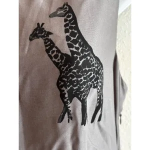Elyse Hart‎ Ltd Vintage Maxi Dress 10 Gray Safari Giraffe Zebra Print V-Neck Y2K thumbnail 3