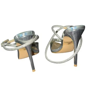 Stylish strappy Olivia Jaymes heart gem heels pump thumbnail 3