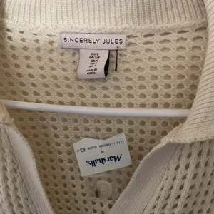 Sincerely Jules Women’s Small Cream Open Knit Crochet Cardigan Button Front NWT thumbnail 3