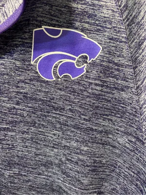 Colosseum Purple Heather 1/4Zip Long Sleeve Pullover Kansas State Wildcats Sz S thumbnail 2